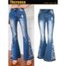 Women’s Clothing Flared Jeans For Women Heavy Industry Three Dimensional 3D Embroidery Women's Jeans Trousers Flared Pants_ecoleips.com