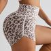 Hot Selling High Waist Tummy Leopard Print Yoga Three Quarter Pants Women's Hip Lifting Running Shorts Yoga Shorts_ecoleips.com