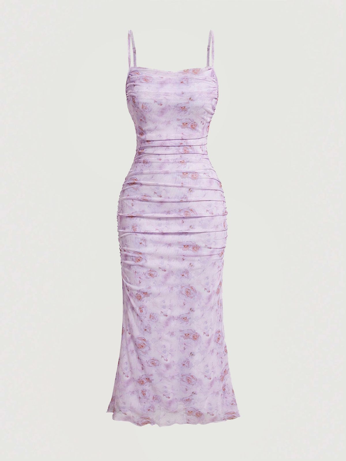 Women's Clothing Spring Floral Suspender Skirt Waist Slim Dress_ecoleips.com