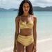 Women's Sexy Solid Color Two-Piece Swimsuit Backless High-Waisted Bikini_ecoleips.com