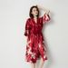 Voya Women's Summer Sexy Ice Pajamas, Mid-Sleeve Plus Size Bathrobe, Satin Silk Bridal Morning Robe, Wholesale From_ecoleips.com