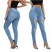 Women's Clothing High-Waisted Ripped Skinny Jeans Regular Fit Solid Color Denim For Spring/Autumn_ecoleips.com
