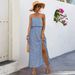 Women's European American Fashion 2024 Spring/Summer New Products: Sexy Strapless Slit Long Dress, Bestseller On_ecoleips.com