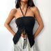 Voya Women's European And American Sexy Neck Hanging T-shirt 2026 Spring/summer New Style Slim Fit Temperament Slimming Top_ecoleips.com