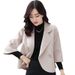 2026 Spring And Autumn New Korean Style Women's OL Coat Fashionable Slim Fit Short Woolen Blazer_ecoleips.com