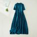 Cotton Short Sleeve Vintage Solid Color Dresses For Women 2026 New Summer Casual Long Holiday Dress Femme Robe Elegant Clothing_ecoleips.com