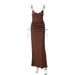 2025 Autumn New Fashion Elegant Patchwork Deep V Strap Long Sexy Slim Fit Dress Wholesale_ecoleips.com