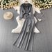 Premium Women's Casual Knit Set Zipper Stand Collar Jacket Hong Kong Style Striped Shawl Wide Leg Pants New Style 2025_ecoleips.com