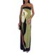 Spring Women's Fashion Sleeveless Strapless Long Dress With Printed Plus-Size_ecoleips.com