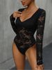 K New Women's Clothing Square Collar Lace Patchwork Jumpsuit Sexy Long Sleeved One-piece Garment_ecoleips.com