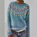 3D Digital Print Knit Sweatshirt – Soft & Stylish Round Neck Long Sleeve Top For Women (Oversized Fit, Versatile Casual To Office Wear)_ecoleips.com