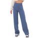 Women's Clothing Women's Casual Straight Leg Pants High Waist Button Elastic With Multiple Pockets Fashion For Formal & Casual For Women_ecoleips.com