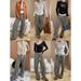 Sinan's Early Spring New Texture Vertical Stripes, Loose Drape, Casual Floor Length Wide Leg Pants SN7114_ecoleips.com