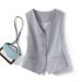 Women's Clothing Spring And Autumn New Slim Fit Outer Wear Layered Women's Waistcoat Blue Short Vest_ecoleips.com