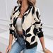 Women's Slimming Printed Zipper Jacket Autumn/Winter New Stylish Commuter Casual Wear Available_ecoleips.com