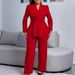 Women's Casual Two-Piece Set – Loose Fit Long Sleeve Top & Straight Leg Pants New Fashion Suit Collar Long Sleeve Top Loose Straight Leg Pants_ecoleips.com