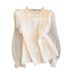 Women's Clothing Women's Ruffled Stand Collar Shirt French Style Luxurious Sophisticated Youthful Stylish Spring Outfit_ecoleips.com