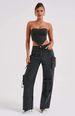 Women's Clothing Trousers straight leg multi-pocket denim overalls woman loose casual pants woman_ecoleips.com