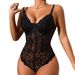 Cross-Border European And American Hot-Selling Sexy Lace Trim Slim-Fit Backless Bodysuit_ecoleips.com