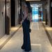 Elegant Round Neck Bodycon Midi Dress - Asymmetric Back Detail Stretchy Clubwear For Women Second Skin Comfort_ecoleips.com