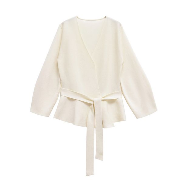 2025s Women's 2025 Spring New Syle Women's Clohing Emperamen Deep V-neck Wih Bel Cushion Shoulder Accessories Sui_ecoleips.com