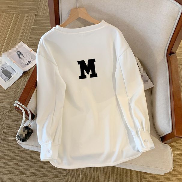 White Base Shirt Women, Suitable For Layering In Autumn Winter, With A Long-sleeved T-shirt And Fleece-lined Thickened_ecoleips.com