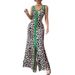Women's Clothing Leopard Print Sleeveless V Neck Long Dress Slim Fit Sexy Fashionable Slit Hem Style Women's Dress_ecoleips.com