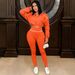 Women's Stylish Casual Sportswear Set - Slim Fit Long Sleeve Zip-Up Two-Piece Outfit For Spring & Fall_ecoleips.com