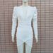 Women's Solid Color Deep V Neck Slim Bodycon Dress Long Sleeved Autumn Winter Style European American Cross Border Fashion_ecoleips.com