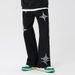Women's Clothing Black High Waist Slim Workwear Jeans For Women Spring Retro Print Star Trousers Loose Wide Leg Pants_ecoleips.com