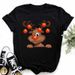 Foreign Trade Cross-Border Merry Christmas Tree Santa Claus Retro Fashion Simple Short-Sleeve T-Shirt For Women European_ecoleips.com
