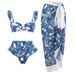 Women's Clothing Spot New Style Gathered Three Piece Bikini Sexy High Waist Bikini Split Swimsuit Women's Suit Mesh Long Skirt_ecoleips.com