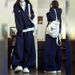Women's American Retro Casual Sportswear Set Korean Style Loose Fit Slimming Sweatshirt And Trousers Fashionable 2 Piece Set for Autumn Winter_ecoleips.com