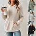 Soft Knit Hooded Sweater For Women - Cozy Oversized Pullover With Long Sleeves, Casual Elegance For Fall & Winter, Available In Multiple Colors_ecoleips.com