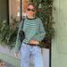 2025 Hot-Selling Fashionable Striped Loose Color-Block Round Neck Long Sleeve Women's T-Shirt Cropped Skims Top_ecoleips.com