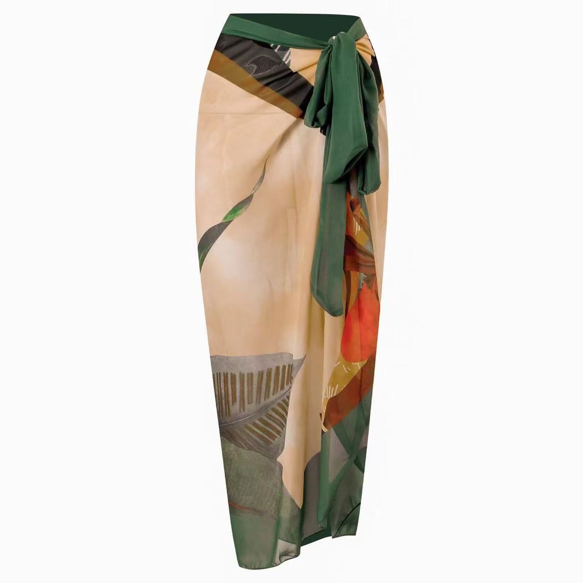 Women's Clothing One Piece Swimsuit Conservative Belly Covering Bikini With Beach Skirt Chiffon Wrap Hot Spring Swimwear For Women_ecoleips.com