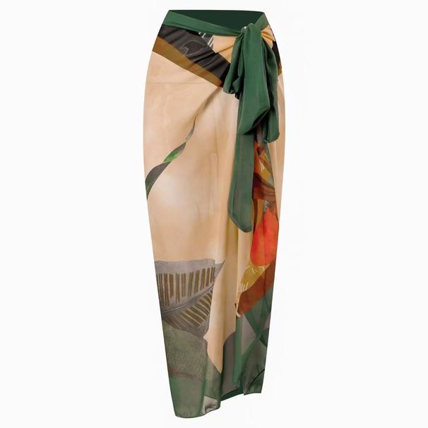 Women's Clothing One Piece Swimsuit Conservative Belly Covering Bikini With Beach Skirt Chiffon Wrap Hot Spring Swimwear For Women_ecoleips.com