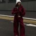 Women's Casual Long Sleeve Hooded Sports Cardigan Pants Two-piece Set Spring And Autumn Women's Cotton Sweater_ecoleips.com