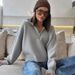 Women’s Half-Zip Knit Sweater – Oversized Pullover With Stand Collar (S-XL, 6 Colors)_ecoleips.com