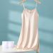 Summer With Chest Pad Ice Silk Suspender Nightdress Sexy Vest Thin Silk Pajamas With Bra Integrated Loungewear_ecoleips.com