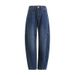 Women's Clothing Fashionable Pioneering Light Deconstruction Split Tangent Loose Curved Cocoon Jeans_ecoleips.com