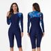 Women's Clothing One Piece Long Sleeved Surfing Suit New Boxer Shorts Diving Suit Conservative Large Size Swimsuit_ecoleips.com
