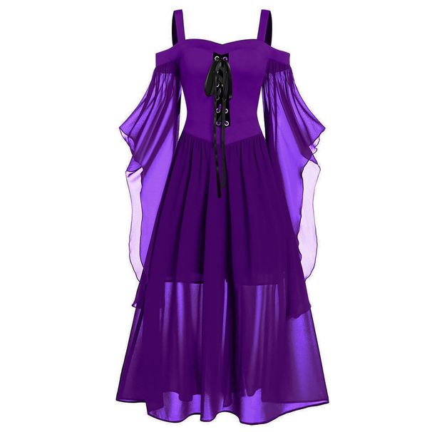 's New European And American Cross-border Halloween Strap Dress, Lace-up Dress For Women_ecoleips.com