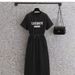 150kg Summer 2025 New For Women With Slit And Waist-cinching Design, Fashionable Casual Elegant Dress That Is Slimming_ecoleips.com