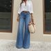 Retro Washed Wide Leg Jeans European American Style Loose Fit Slimming Height Enhancing Women's Denim_ecoleips.com