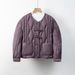 New Down Jacket Casual Autumn And Winter Simple Wave National Style Solid Color Round Neck Loose Coat_ecoleips.com