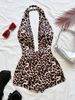 Women's Sexy Striped Halter Neck Jumpsuit European And American Fashion Backless V Neck Romper Versatile Cross Border Clothing_ecoleips.com