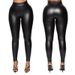 Slim Fit Pu Leather Pants For Women - Stretchy High Waist Skinny Pants In Black, Green & Camel For Office & Casual Wear_ecoleips.com