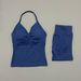 2 Pieces Sports Set Women Backless Halter Tops Fitness Tank Top High Waist Seamless High Stretch Shorts Gym Workout Sets_ecoleips.com