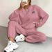 2024 Autumn/Winter European American Cross-Border Women's Jacquard Long-Sleeve Sweatshirt Pants Set Japanese And_ecoleips.com